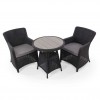 Vista Cafesæt m/2 spisestole - Ø70 cm - Sort